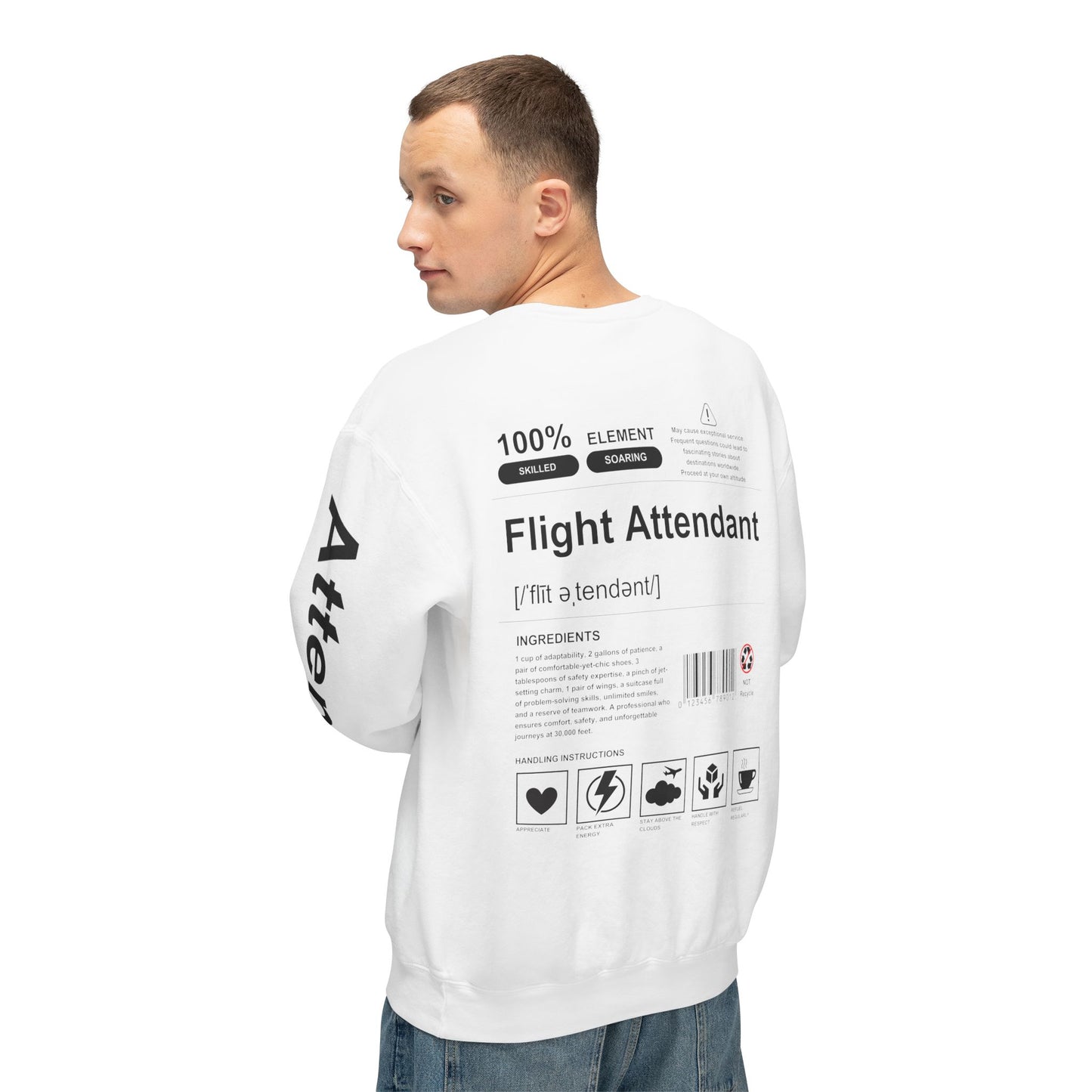 Unisex Lightweight Crewneck Sweatshirt - Flight Attendant