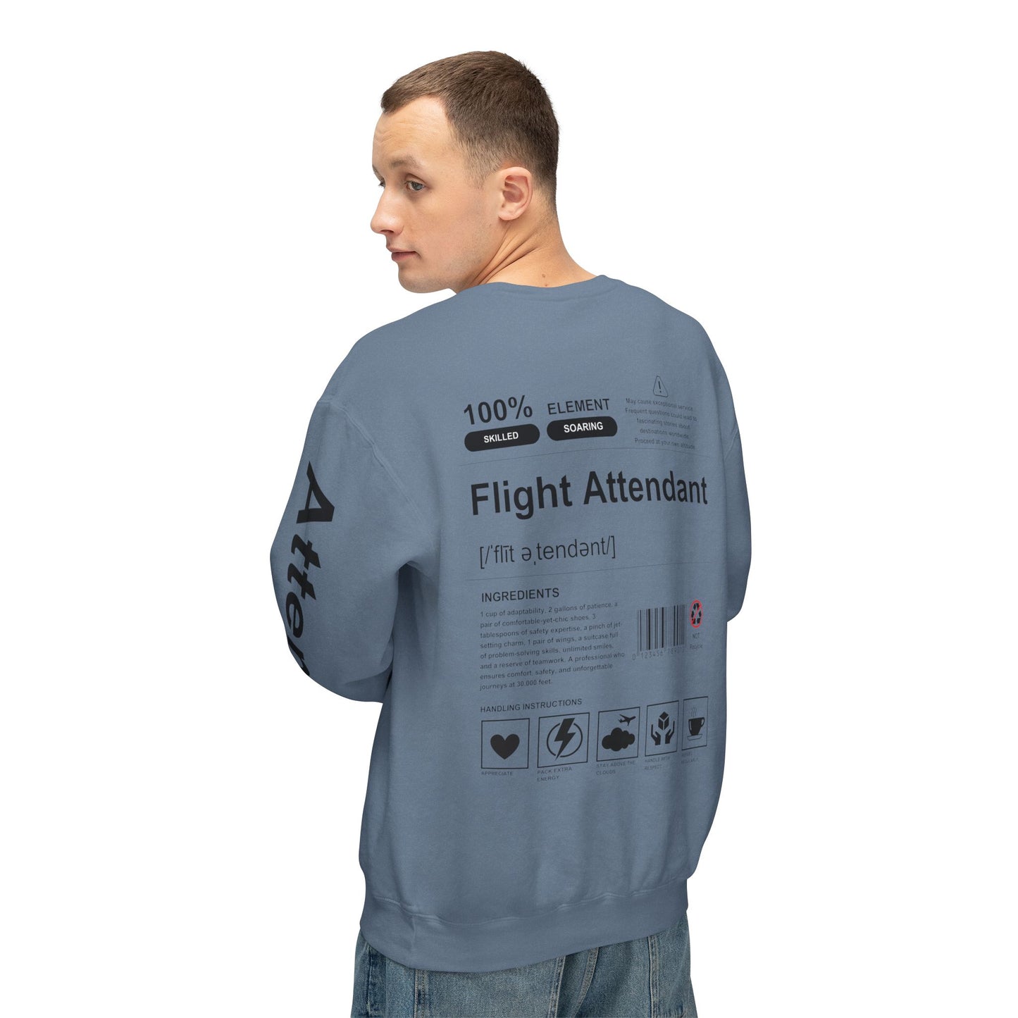 Unisex Lightweight Crewneck Sweatshirt - Flight Attendant