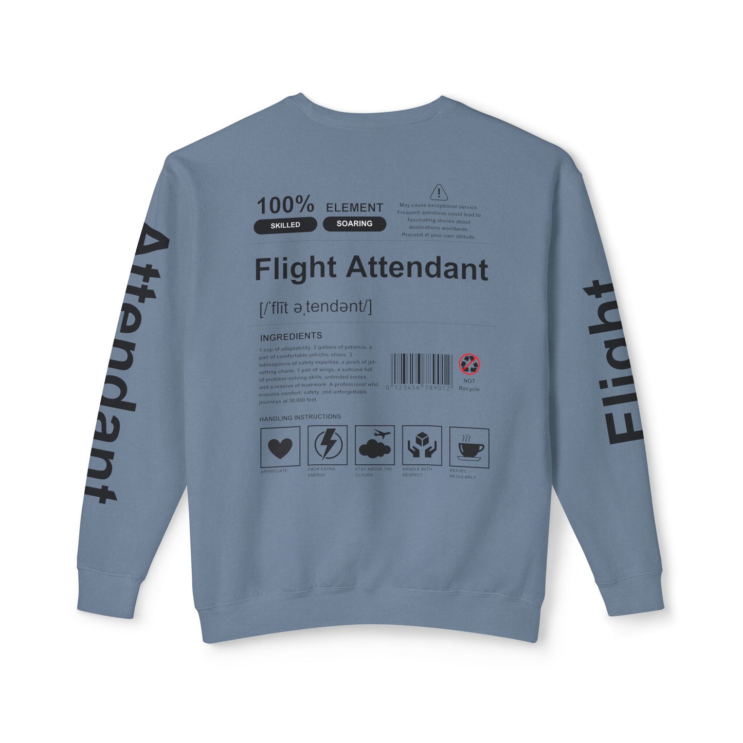 Unisex Lightweight Crewneck Sweatshirt - Flight Attendant