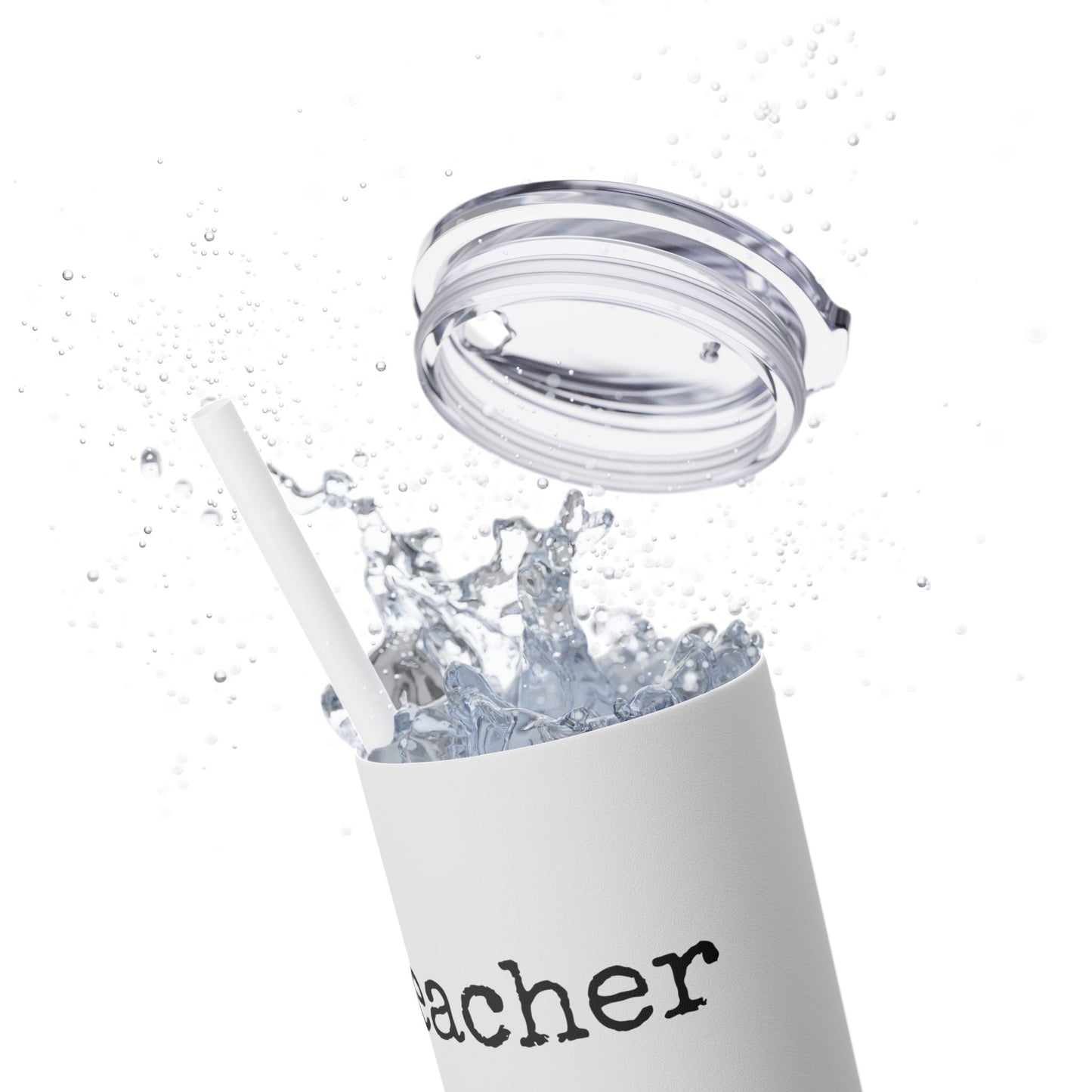 Skinny Tumbler with Straw, 20oz - Teacher