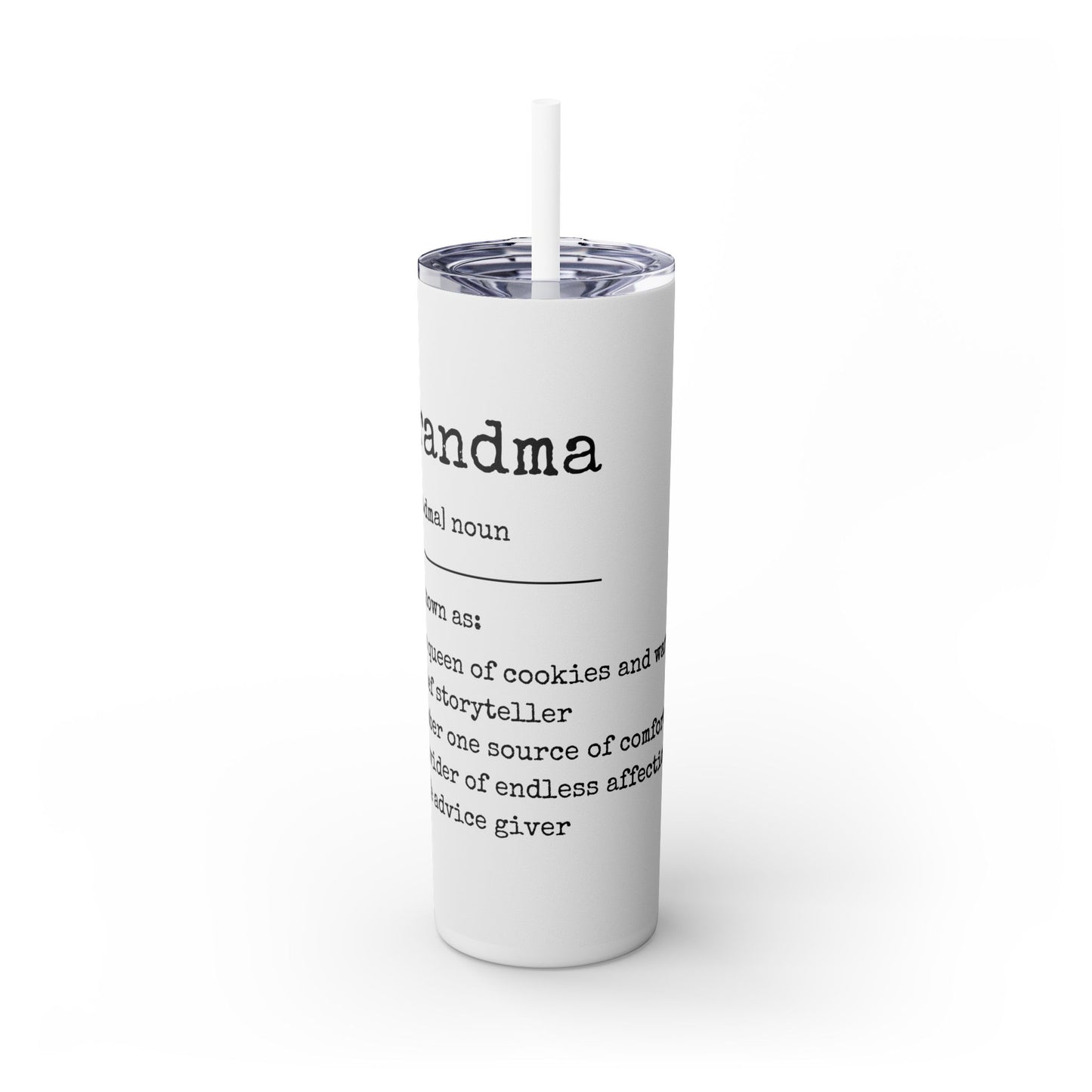 Skinny Tumbler with Straw, 20oz - Grandma