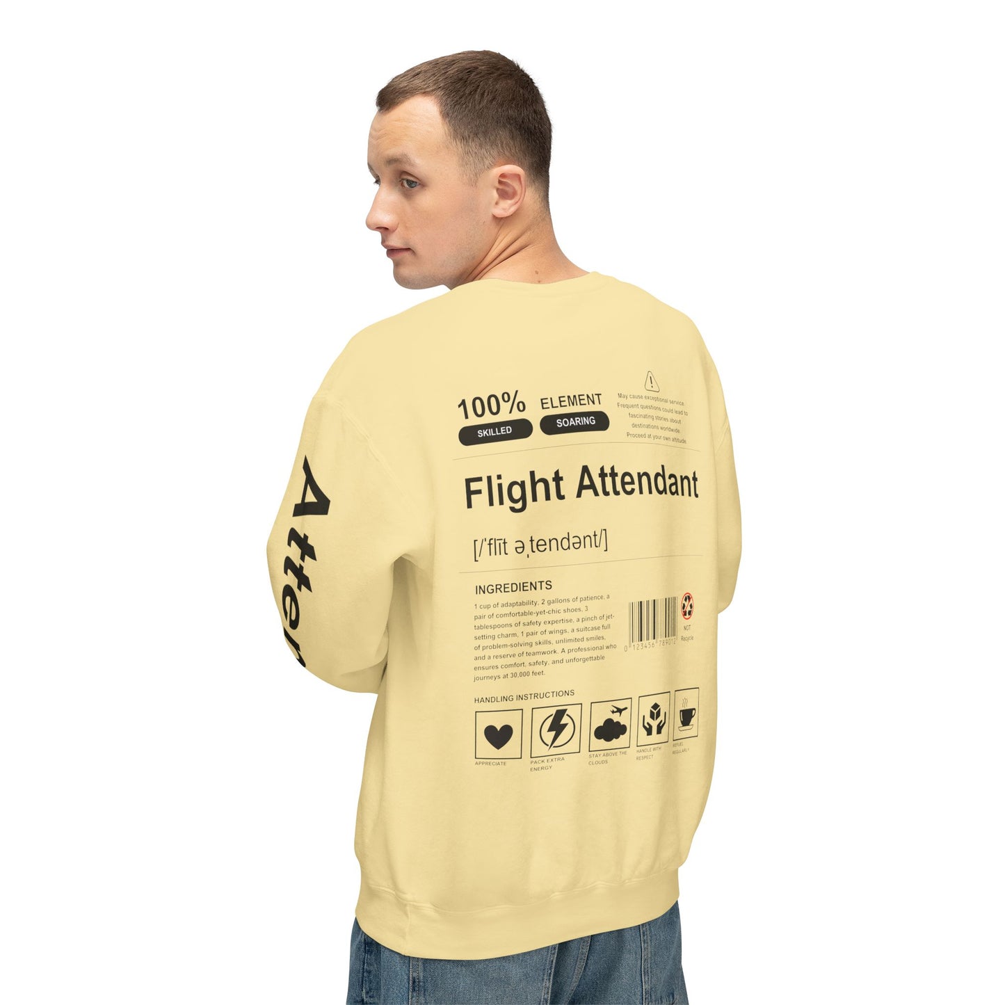 Unisex Lightweight Crewneck Sweatshirt - Flight Attendant