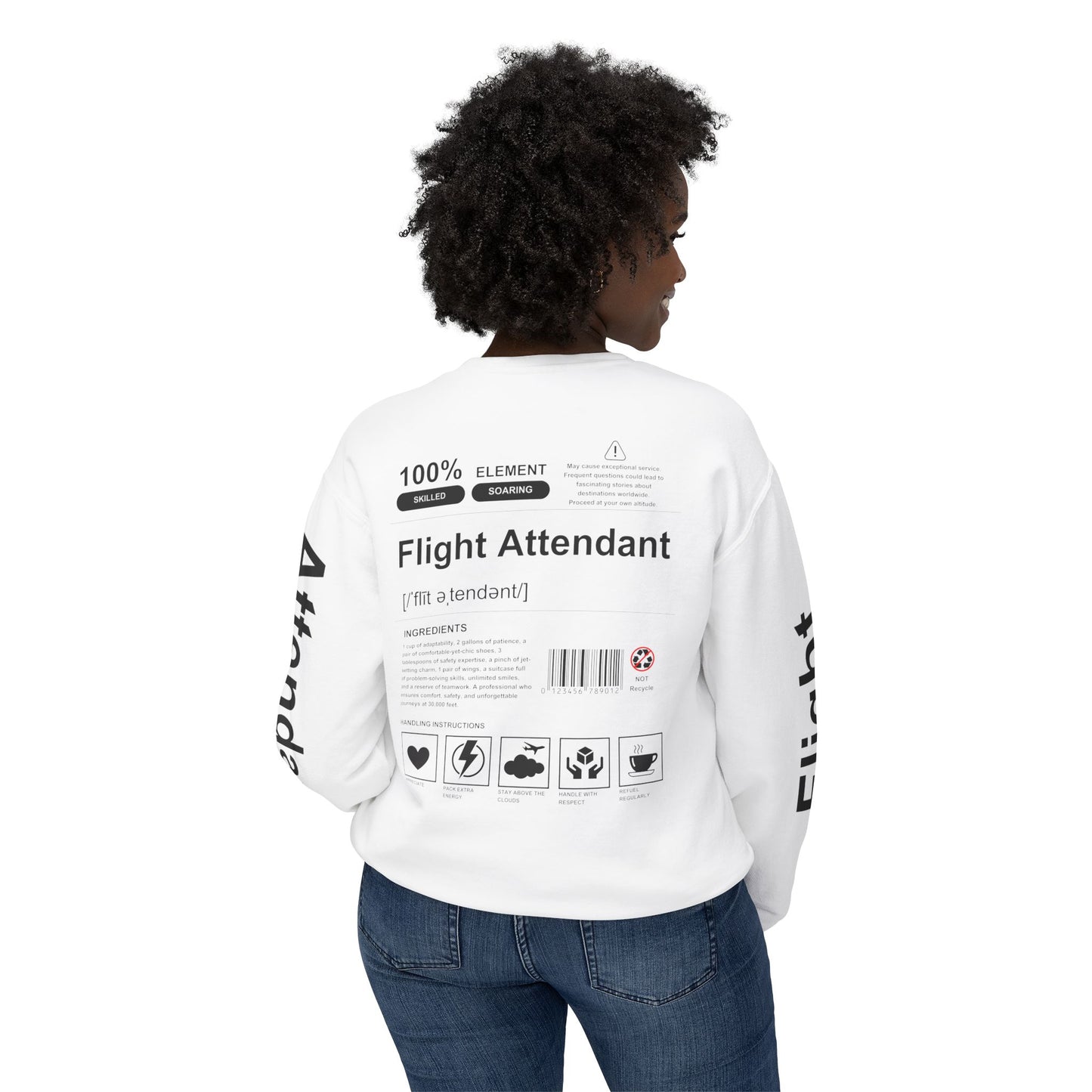Unisex Lightweight Crewneck Sweatshirt - Flight Attendant