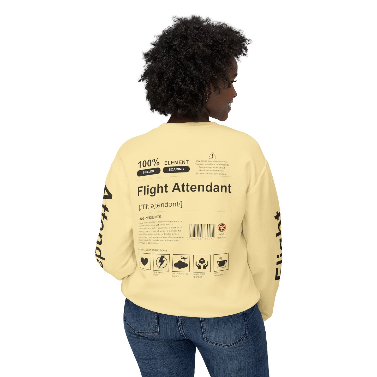Unisex Lightweight Crewneck Sweatshirt - Flight Attendant