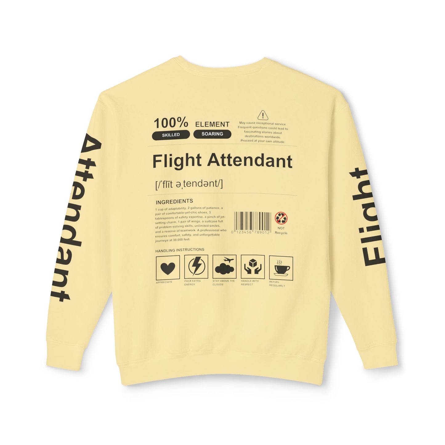 Unisex Lightweight Crewneck Sweatshirt - Flight Attendant