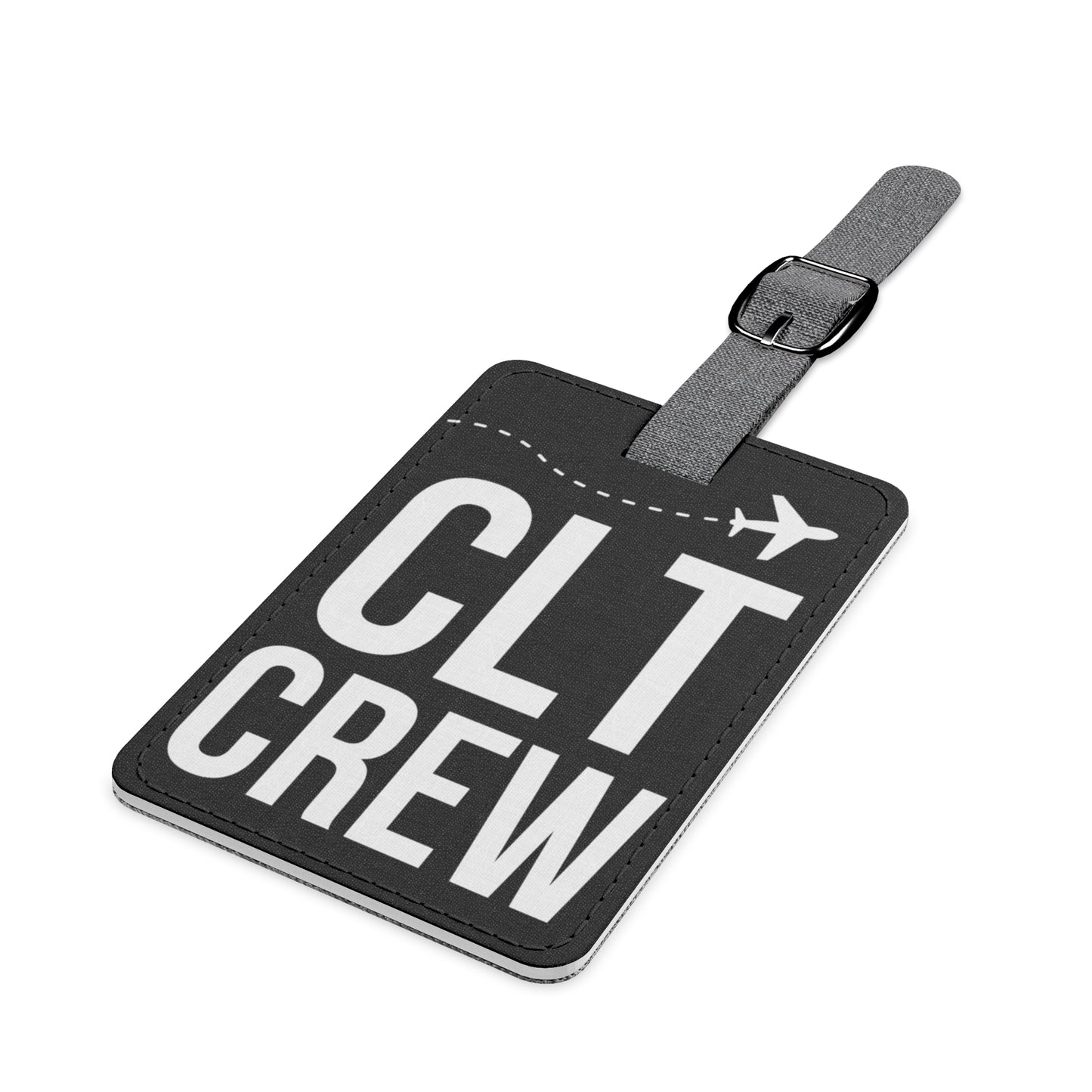 CLT CREW BLACK Luggage Tag, Rectangle